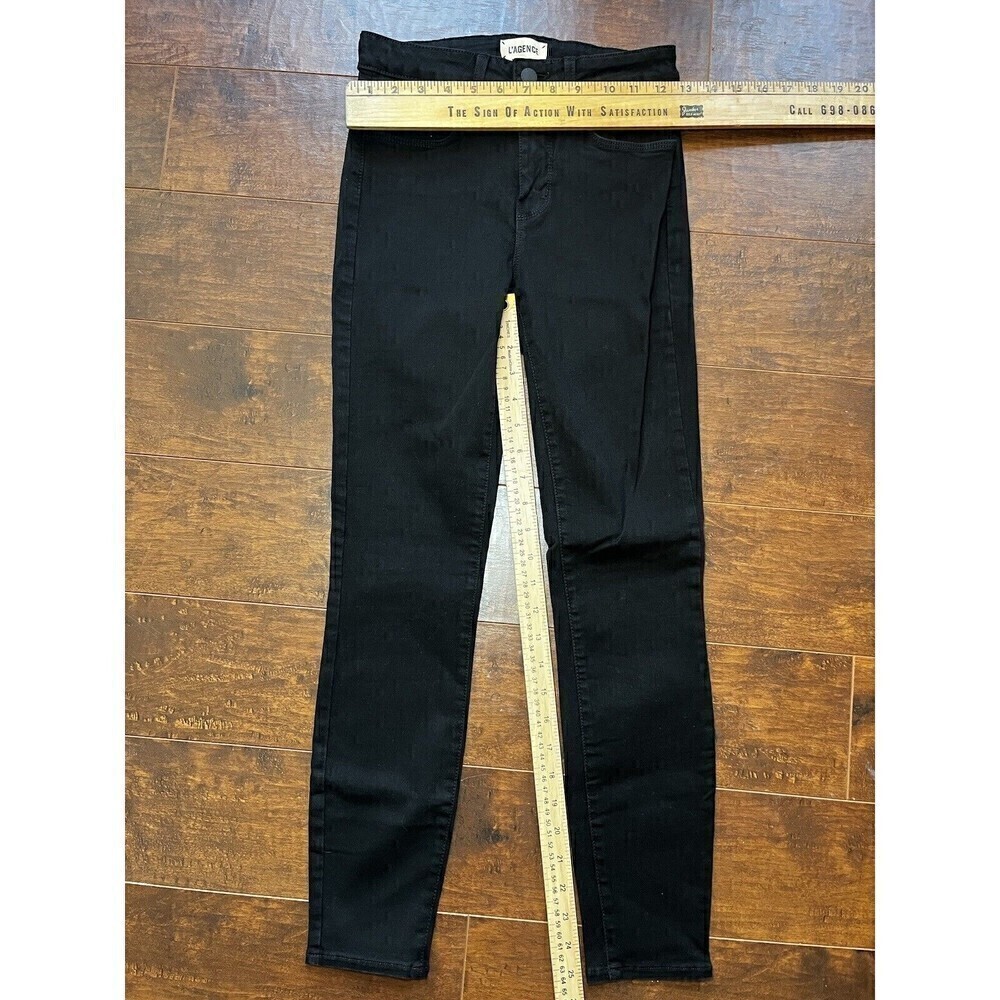 L’Agence Black Minimalist Casual Skinny Slim Jeans Sz 25 Mid Rise - Picture 6 of 6